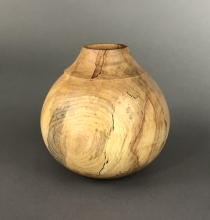 Spalted maple hollow form with decorative rim